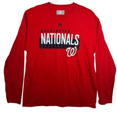 Majestic Camiseta de Béisbol de los Nacionales de Washington Manga Larga MLB Fan Gear XL Foto 1 de 4