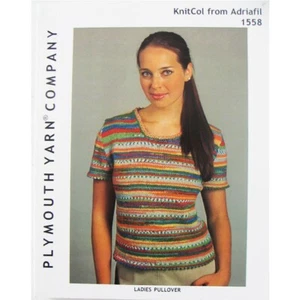 Plymouth Yarn KnitCol Adriafil Instruction Folder #1558 Ladies Pullover 34-46 - Picture 1 of 2