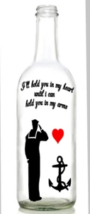 Vinyl-Aufkleber Sticker für Weinflasche damit wir nicht vergessen ILL HOLD YOU IN MY HEART ARMS - Bild 1 von 2