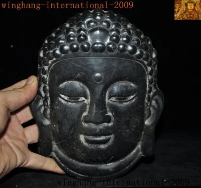 Raro China Cultura Hongshan Antiguo jade tallado Sakyamuni Tathagata cabeza máscara estatua Foto 1 de 4