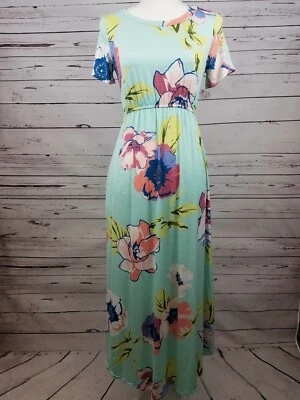 Vestido Flamingo Urbano Azul Floral Midi Tejido Boutique Mujer Grande Nuevo Foto 1 de 4
