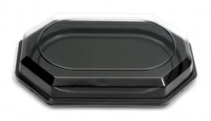 10 Catering- Trays schwarz mit DECKEL, 470x320x85mm, Partyplatten Servierplatten - Bild 1 von 1