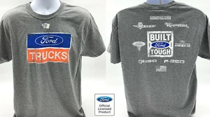 Gray T-Shirt - Ford Trucks Logo w/ F-250 Powerstroke, F-150, Raptor & V8 Emblem - Picture 1 of 5