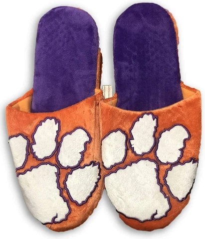 FOCO NCAA Clemson Tigers Men's Big Logo Team Color Slippers Large 11-12 Cover