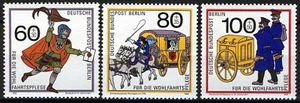 Berlín 1989, Surtax Welfare, Set de transporte postal en estado bastante bueno MNH, Mi 852-54 10 € - Imagen 1 de 1