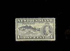 Newfoundland #233i 1937 1c Coronation Edward VIII Fish Hook VF LH Unused Canada