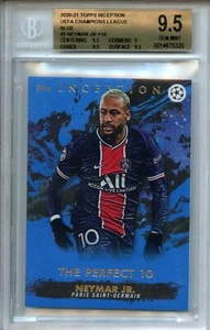 2020-21 Topps Inception UEFA CL Neymar Blue The Perfect 10 BGS 9.5 #P10 - Picture 1 of 2