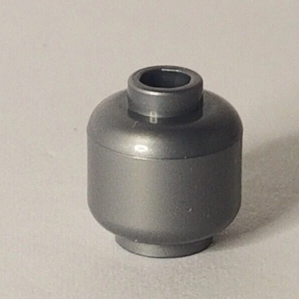 LEGO Silver Head SOLID COLOR Plain Flat Silver ROBOT Minifigure Warrior Part - Image 1 of 1