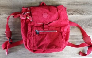 KIPLING SCOOP MEDIUM RED BACKPACK BP2376 DRAWSTRING HOOK LOOP RED MONKEY JOHN - Picture 1 of 12