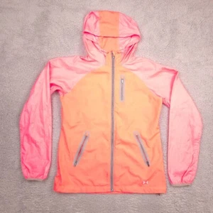 Under Armour Womens Small Storm Hooded Jacket Pink Orange AllSeasonGear Water R - Picture 1 of 15