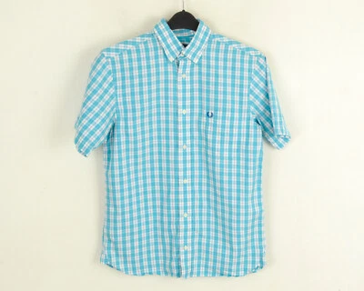 Fred Perry HOMBRE Cuadros Informal Estándar Camisa Algodón con Botones Bolsillo - Imagen 1 de 4
