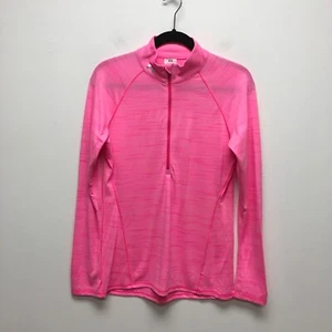 Under Armour Womens Pink Long Sleeve Performance Heat Gear Half Zip Shirt M - Picture 1 of 8