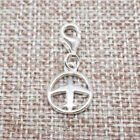 925 Sterling Silver Airplane Aircraft Clip On Charm Lobster Clasp for Bracelet