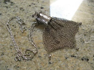 Beautiful Victorian Antique Mechanical Scotty Dog Chain Coin Purse Necklace - Picture 1 of 8