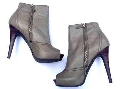 NEW Jessica Simpson Boots Size 8.5 Leather Open Toe Stiletto Heel Side Zipper - Image 1 of 4