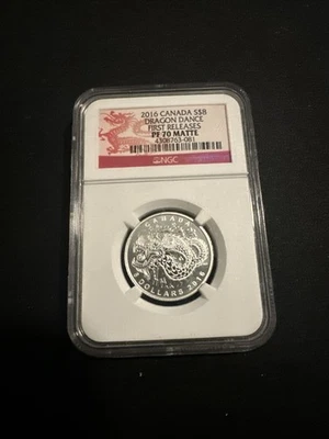 2016 CANADA $8 DRAGON DANCE- NGC PF70 MATTE - 999 SILVER COIN - Image 1 of 4