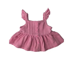 Vestido Just Lizzy Bebé Niñas Rosa Tejido con Cable Volantes Correa Talla 12 Meses - Imagen 1 de 8