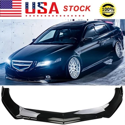 Комплект спойлеров для переднего бампера кузова двухслойный глянцевый черный для Acura TSX - Изображение 1 из 4