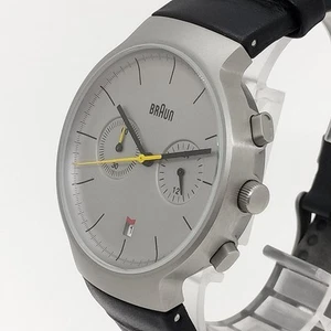 Braun BN0265SLBKG Chronograph Watch 40mm Stainless Steel Leather Band - Picture 1 of 11