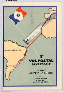 FRANCE 1935 Card AIR FRANCE Art  *RAID INTERROMPU* Cachet CAPE VERDE Crash YZ333 - Picture 1 of 12