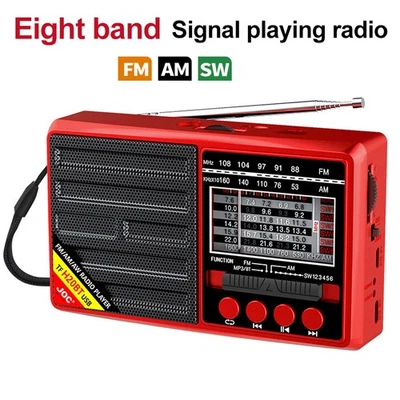 Rechargeable Full Band Radio FM/AM/SW Radio Receiver Music Player LCD Display - Image 1 of 4