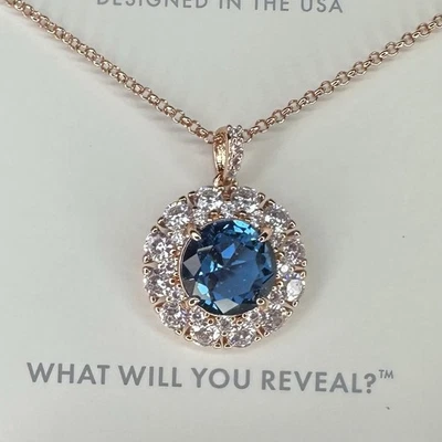 Collar Bomb Party - 8646 - Espinela azul aguamarina creada en laboratorio - Chapado en oro rosa - LEER Foto 1 de 4