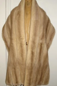 Stunning Pastel Mink Fur Wrap Stole Jacket Size XXL 82"L X 15"W FREE SHIPPING - Picture 1 of 7