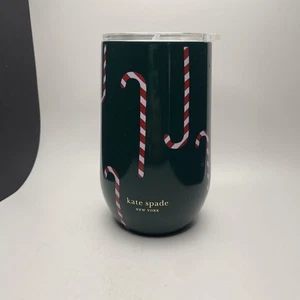 Vaso Kate Spade Navidad Bastón de Caramelo Vacaciones Aislado Copa de Vino Más Feliz - Imagen 1 de 9
