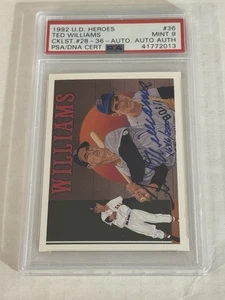 1992 UD Upper Deck Ted Williams Heroes Auto 1646/2500 PSA 9 Bold Autograph - Picture 1 of 2