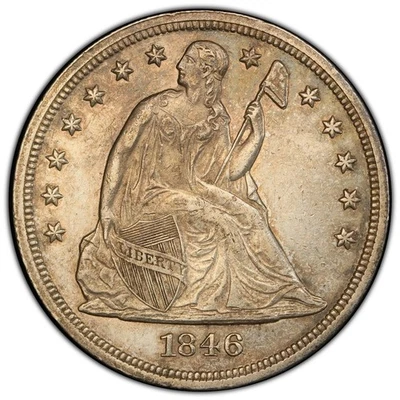 1846 Seated Liberty Dollar XF45 PCGS Gold Shield – Beautiful Original Coin - Image 1 of 4