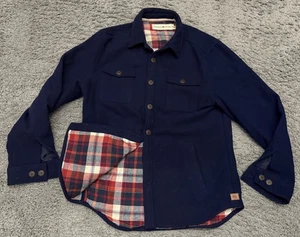The Normal Brand Brightside Giacca di Flanella Uomo Grande Blu Navy Rosso Plaid Lana - Foto 1 di 7