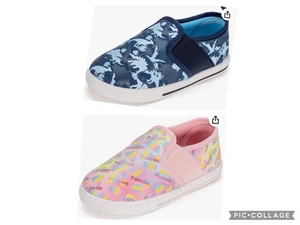 Funcoo Niñas Rosa Sin Cordones Transpirable Lona Zapatos/Entrenadores - Imagen 1 de 19