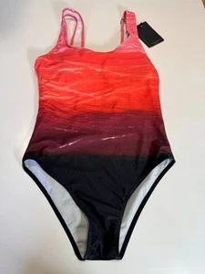 Ladies Swimming Costume Padded Cross Back Swimsuit Size S 8-10 Pink Print - Picture 1 of 5