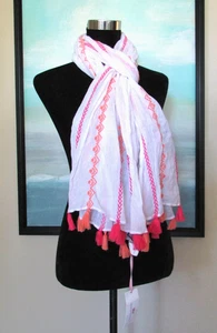 Bufanda borlada Vineyard Vines Martha's Vineyard algodón melón nueva con etiquetas - Imagen 1 de 7