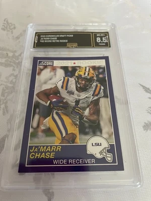 JA'MARR CHASE BENGALS 2021 CHRONICLES  SCORE RETRO RC # 62 GRADED 8.5 L@@@K - Image 1 of 2