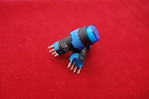 2PCS Cutout 12MM 110V Blue LED ILLUMINATED Round Maintained PUSH BUTTON 5 PINS - Picture 1 of 5