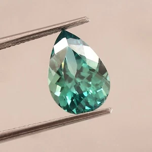 AAA Naturale Ceylon Blu Verde Parti Zaffiro Pera Pietra Preziosa Sciolta Taglio 7,00 Ct - Foto 1 di 6