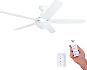 Prominence Home Ashby Ceiling Fan with Dimmable Integrated LED Light in White - Picture 1 of 11