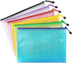 6Pac Waterproof Zip BagTransparent Document Bag Pen Filing Products Pocket Folde - Picture 1 of 17
