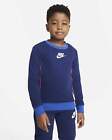  Sport Sweatshirt pullover Kinder Youth unisex Nike COLOR-BLOCKED CREW Blau 