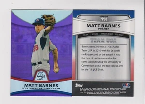 2010 Bowman Platinum REFRACTOR #PP30 Matt Barnes RC, Washington Nationals - Picture 1 of 1