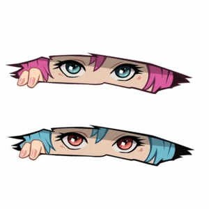 Peeping anime eyes car sticker decal, laptop sticker, wall sticker - Bild 1 von 1