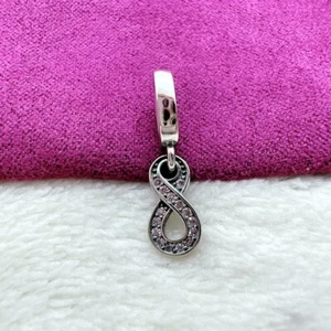 Authentic Pandora 925Silver Sparkling Infinity Dangle Charm or Pendant 792766C01 - Picture 1 of 4