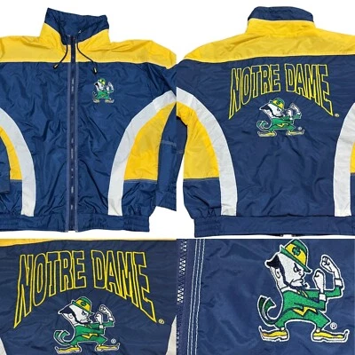 Vtg Nutmeg Mills Notre Dame Fighting Irish Windbreaker Jacket Lightweight Medium - Image 1 of 4