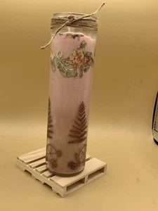 Sandelholz & Rose Handarbeit 8" Stumpenkerze - Bild 1 von 5
