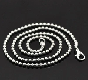 1x Ball Chain Necklace Silver Plated Alloy 45cm (18") long 2mm dia Bulk(B17234) - Picture 1 of 3