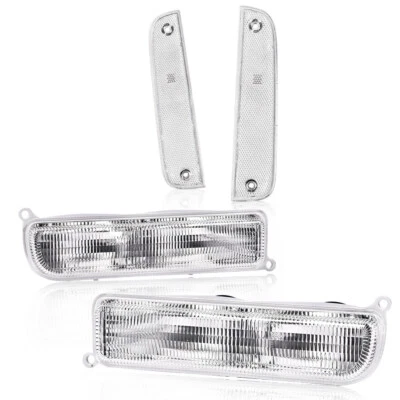 Fit For 97-01 Jeep Cherokee Clear Corner Signal Lights+Bumper Lamps Left+Right Foto 1 de 4