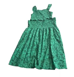 Isabel Women Outfit Maternity Tank Top Crop A Line Skirt Floral Green Size L NEW - Picture 1 of 13