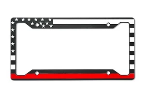 Marco de matrícula levantado en 3D con bandera americana (raya roja) - Imagen 1 de 5