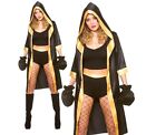 Ladies KNOCKOUT BOXER + Gloves Boxing Sexy Fancy Dress Costume Champion Robe